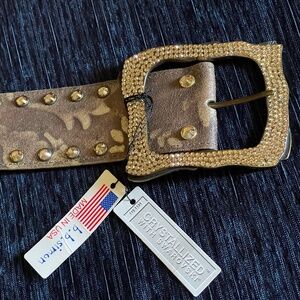 B.B.Simon Swarovski crystal made in USA belt  L